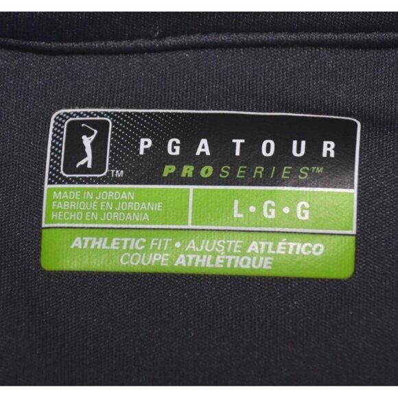 PGA Tour Pro Series Athletic Fit Gray Red Polo Golf  Shirt Size L Logo Stripe - Picture 6 of 7